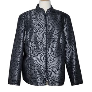 LAURA PLUS Blazer Jacket Zip Up Animal Print Size 16